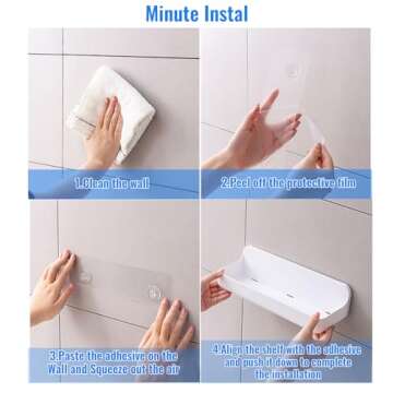 Durable Acrylic Wall Mounted Adhesive Shower Caddy set