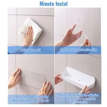 Durable Acrylic Wall Mounted Adhesive Shower Caddy set