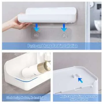 Durable Acrylic Wall Mounted Adhesive Shower Caddy set