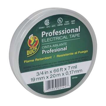 Duck Brand Professional Grade Electrical Tape - 3/4-Inch by 66-Foot, White