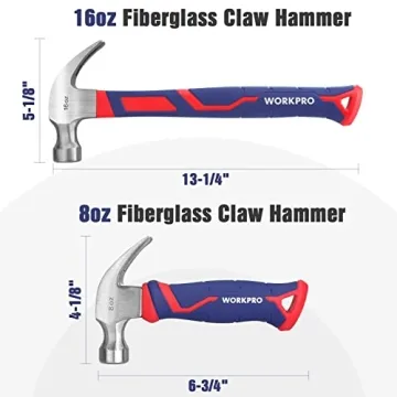 WORKPRO 2 Piece Claw Hammer Set for DIY Enthusiasts