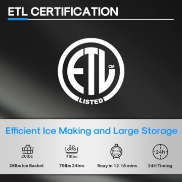 ICEPURE Under Counter Ice Maker with Drain Pump, Built-In15 inch Wide, 80 lbs/24H Freestanding Commercial Ice Machine, Auto-Cleaning, 24H Timer 26 lbs Storage Stainless Steel for Home and Commercial