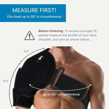 NatraCure Hot or Cold Therapy Shoulder Ice Pack Wrap, Shoulder Brace for Shoulder Pain Relief - (Heating Pad for Rotator Cuff Injuries, Surgery, Gym Injuries, Baseball, Pitching Injuries) - 6032