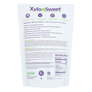 Xlear XyloSweet Non-GMO Xylitol Sweetener - Natural Sweetener Sugar Substitute, Granules, 3 Pound Bag (Pack of 1)