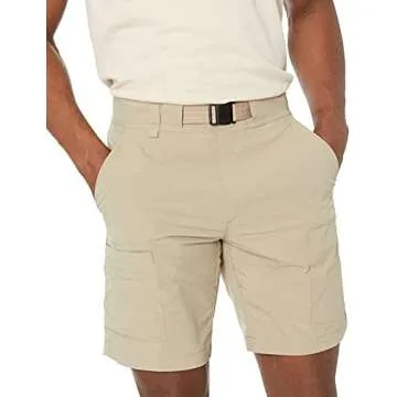 Men's Moisture Wicking Hiking Shorts in Light Khaki