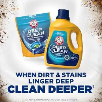 ARM & HAMMER Deep Clean Stain Formula, Liquid Laundry Detergent, 102 fl oz, 68 Loads