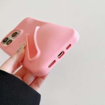 TRADAY Lip Gloss Phone Case Pink for iPhone 13/14 for Women Girls Protective Silicone Shockproof Slim Funny Stylish Phone Case Compatible with iPhone 13/14（Pink）