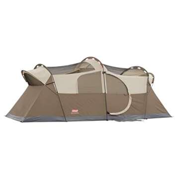 Coleman WeatherMaster 10-Person Weatherproof Camping Tent, Large Family Tent with Room Divider, Incl...