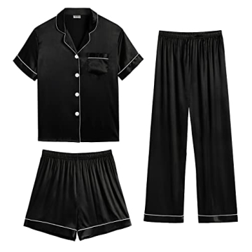 Luxury Women's Silk Satin Pajamas Set for Relaxation and Comfort