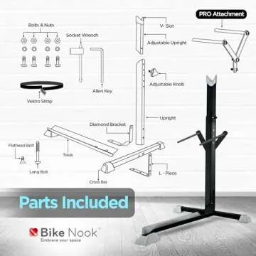 Bike Nook Bike Stand & Vertical Storage Rack The Original Vertical Bicycle Floor Stand for Garage Storage and Indoor and Outdoor use, Perfect Bike Accessories for Small Spaces with No Drilling