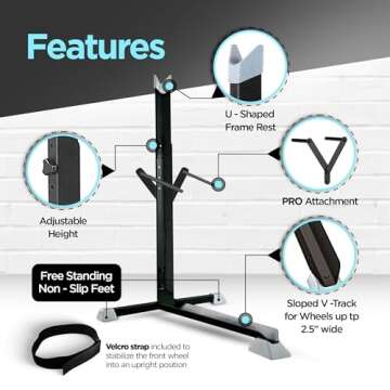 Bike Nook Bike Stand & Vertical Storage Rack The Original Vertical Bicycle Floor Stand for Garage Storage and Indoor and Outdoor use, Perfect Bike Accessories for Small Spaces with No Drilling