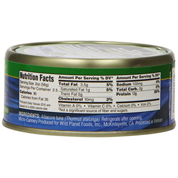 Wild Planet Wild Albacore Tuna No Salt Added Canned Tuna