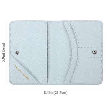 Lychii Passport Holder Cover, PU Leather Travel Wallet Case Organiser for Passport, Business Cards, Credit Cards, Boarding Passes (Blue(wallet+tag))