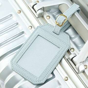 Lychii Passport Holder Cover, PU Leather Travel Wallet Case Organiser for Passport, Business Cards, Credit Cards, Boarding Passes (Blue(wallet+tag))