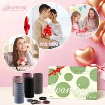 100 Pcs Thick Seamless Hair Ties, Ponytail Holders for All Hair Types, Great Gift!