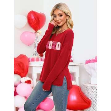 OCURHU Valentine Sweater: Trendy Oversized Pullover