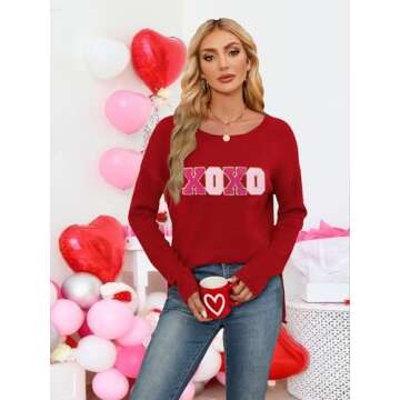 OCURHU Valentine Sweater: Trendy Oversized Pullover