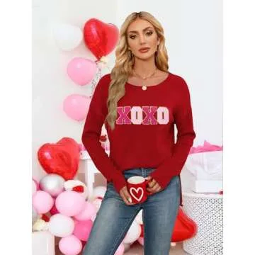 OCURHU Valentine Sweater: Trendy Oversized Pullover