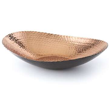 Elegance Oval Bowl, 12" x 8.75", Black/Copper