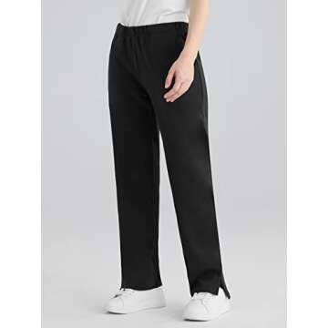 Weintee Women's Petite Knit Pants with Pockets