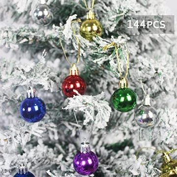 KTKDE Christmas Balls - 144 Pcs Shatterproof Ornament Set