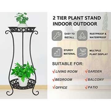 JEPRECO Plant Stand Set of 2 Stylish Indoor Outdoor