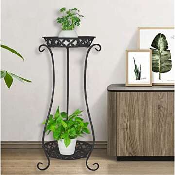 JEPRECO Plant Stand Set of 2 Stylish Indoor Outdoor