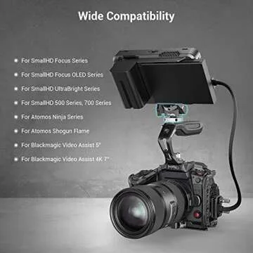 SMALLRIG Field Monitor Mount Monitor Holder Swivel and Tilt Adjustable with Cold Shoe Mount for 5" and 7" Monitor