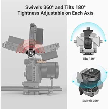 SMALLRIG Field Monitor Mount Monitor Holder Swivel and Tilt Adjustable with Cold Shoe Mount for 5" and 7" Monitor