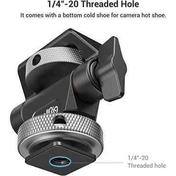 SMALLRIG Field Monitor Mount Monitor Holder Swivel and Tilt Adjustable with Cold Shoe Mount for 5" and 7" Monitor