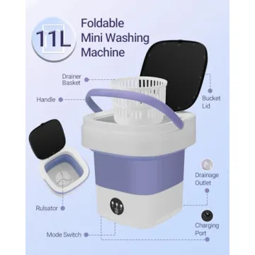 Compact 11L Portable Washing Machine for Home & Travel