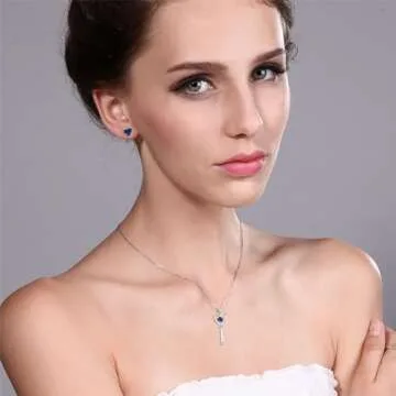 Elegant Gem Stone King Blue Sapphire Jewelry Set