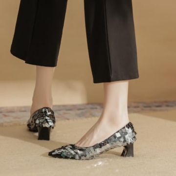 NIOKIT Trendy Block Heeled Pumps for Women Stylish Comfort