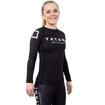 Tatami Fightwear Women's Katakana Long Sleeve Rashguard - Large - Black