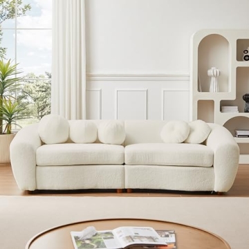 DREAMODERN 87.7-inch Sectional Curved Sofa Couch for Living Room, Modern Contemporary Upholstered So...