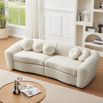 DREAMODERN 87.7" Sectional Curved Sofa Couch in Beige