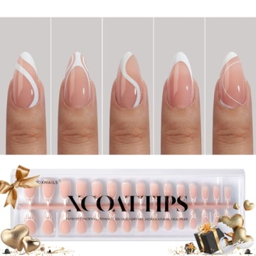 BTArtbox Press On Nails Almond - Stunning French Styles
