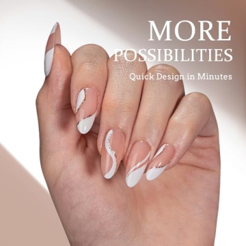 BTArtbox Press On Nails Almond - Stunning French Styles