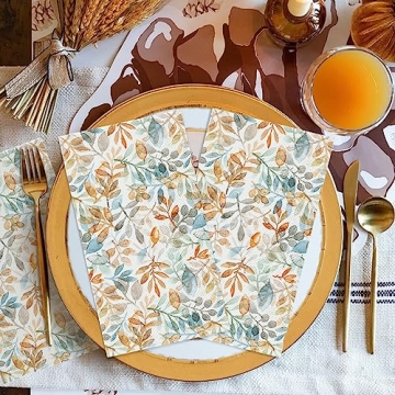 Horaldaily 100 Fall Disposable Decorative Napkins