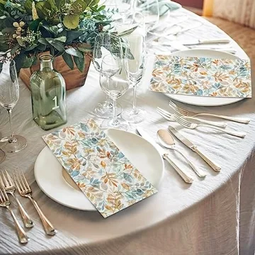 Horaldaily 100 Fall Disposable Decorative Napkins