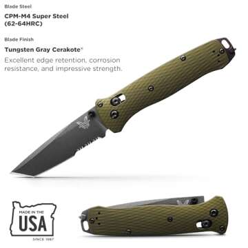 Benchmade - Bailout 537GY EDC Knife with Woodland Green Handle (537SGY-1)