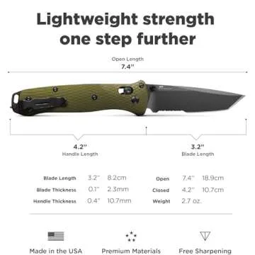 Benchmade Bailout 537GY EDC Knife - Lightweight & Durable