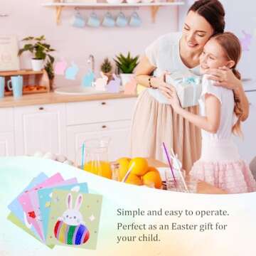 VIKILON 12 Pack Easter Craft for Kids Make You Own Foil Stickers Foil Craft Kit for Kids Girls Boys DIY Art and Craft for Classroom Art Activity Easter Gift