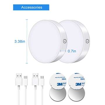 WILLED Dimmable Touch Light Buit-in 1000mAh Large Battery Rechargeable LED Tap Lights | Magnet Stick on Closet Portable Puck Night for Cabinet, Wardrobe, Counter, Kitchen, Bedroom