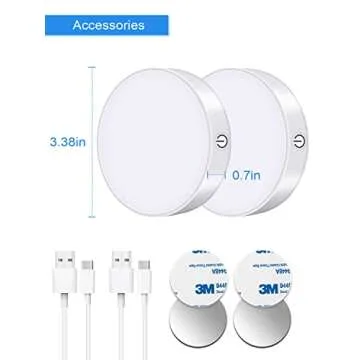 WILLED Dimmable Touch Light Buit-in 1000mAh Large Battery Rechargeable LED Tap Lights | Magnet Stick on Closet Portable Puck Night for Cabinet, Wardrobe, Counter, Kitchen, Bedroom