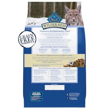Blue Buffalo Wilderness Natural Adult Dry Cat Food Indoor Cats, High-Protein & Grain-Free, Chicken, ...