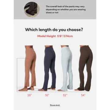 Sunzel Butterflycra High Waist Mini Flared Leggings for Women, Tummy Control Casual Flare Yoga Pants for Yoga Workout Gym 34" Charcoal Gray M