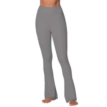 Sunzel Butterflycra High Waist Mini Flared Leggings for Women, Tummy Control Casual Flare Yoga Pants for Yoga Workout Gym 34" Charcoal Gray M