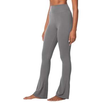 Sunzel Butterflycra High Waist Mini Flared Leggings for Women, Tummy Control Casual Flare Yoga Pants for Yoga Workout Gym 34" Charcoal Gray M