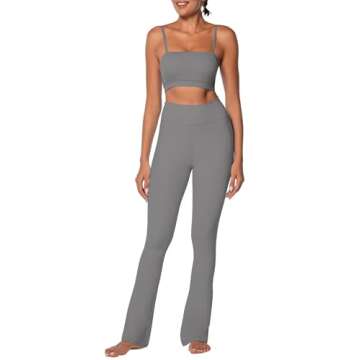 Sunzel Butterflycra High Waist Mini Flared Leggings for Women, Tummy Control Casual Flare Yoga Pants for Yoga Workout Gym 34" Charcoal Gray M